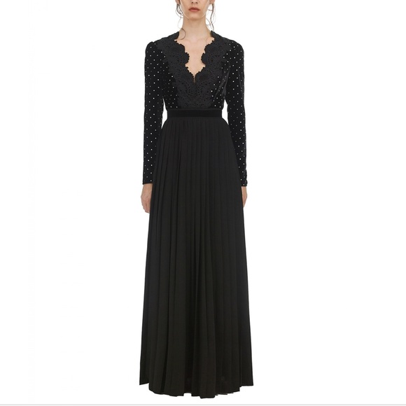 chinese dress ladies Self-Portrait - Champagne Rhinestone Lace Trim Mini Dress